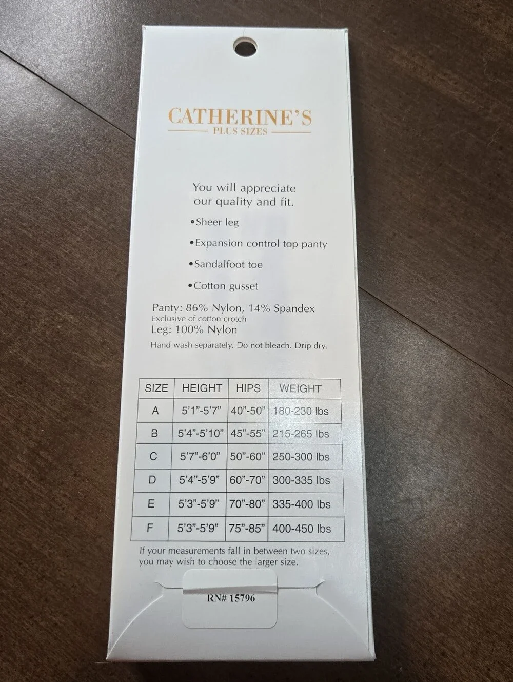 New Vintage Catherines Control Top Nylon Pantyhose Plus Size D Light Taupe